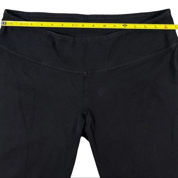 Exertek size M/L black leggings, thick waistband, straight leg, stretchy - Picture 5 of 7